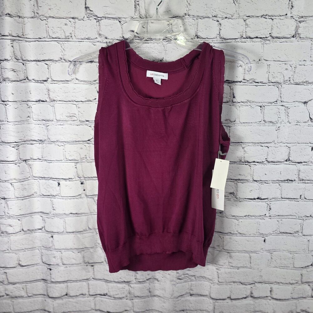 Liz Claiborne Women's Size XL Madrid Rose Sleeveless Knit Blouse NWT